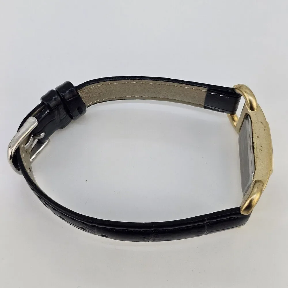 Nine West Women's Watch‎ 20MM White Dial New Black Leather Bands New Battery
